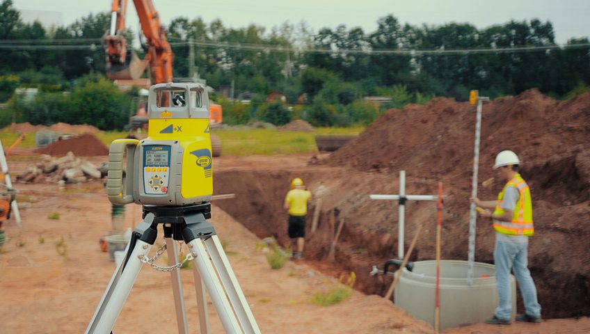 Spectra Precision Laser in use at a job site