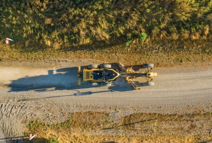 Machine grade control equipment used on a grader