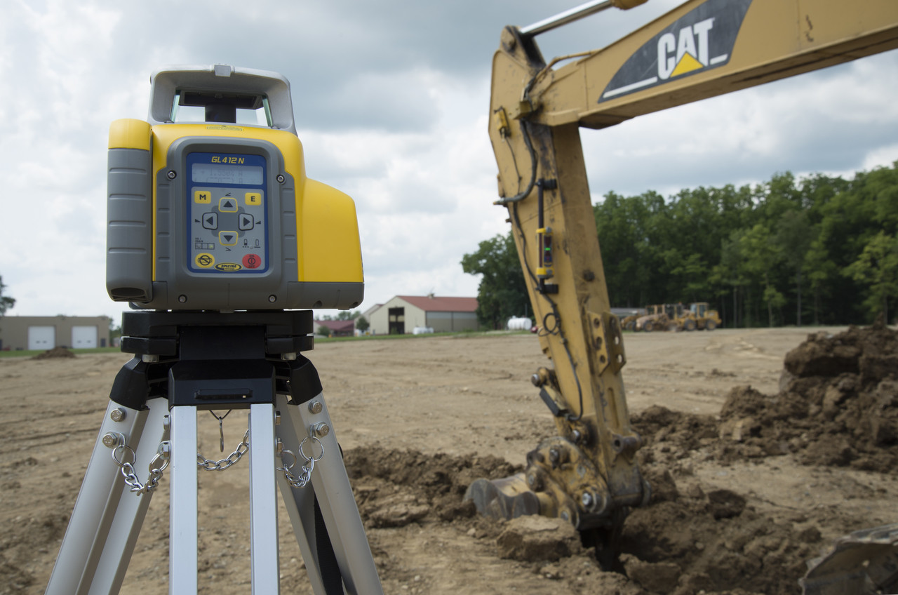 Spectra Precision GL412N equipment in use at a construction site