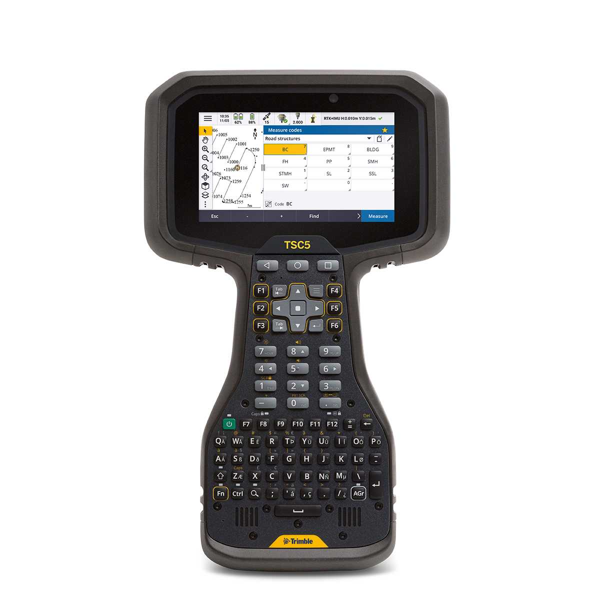 Trimble TSC5 Equipment with software displayed
