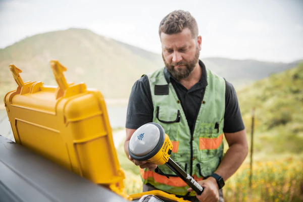 A man using the Trimble R780 Equipment