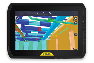 Trimble T100 Tablet with software displayed