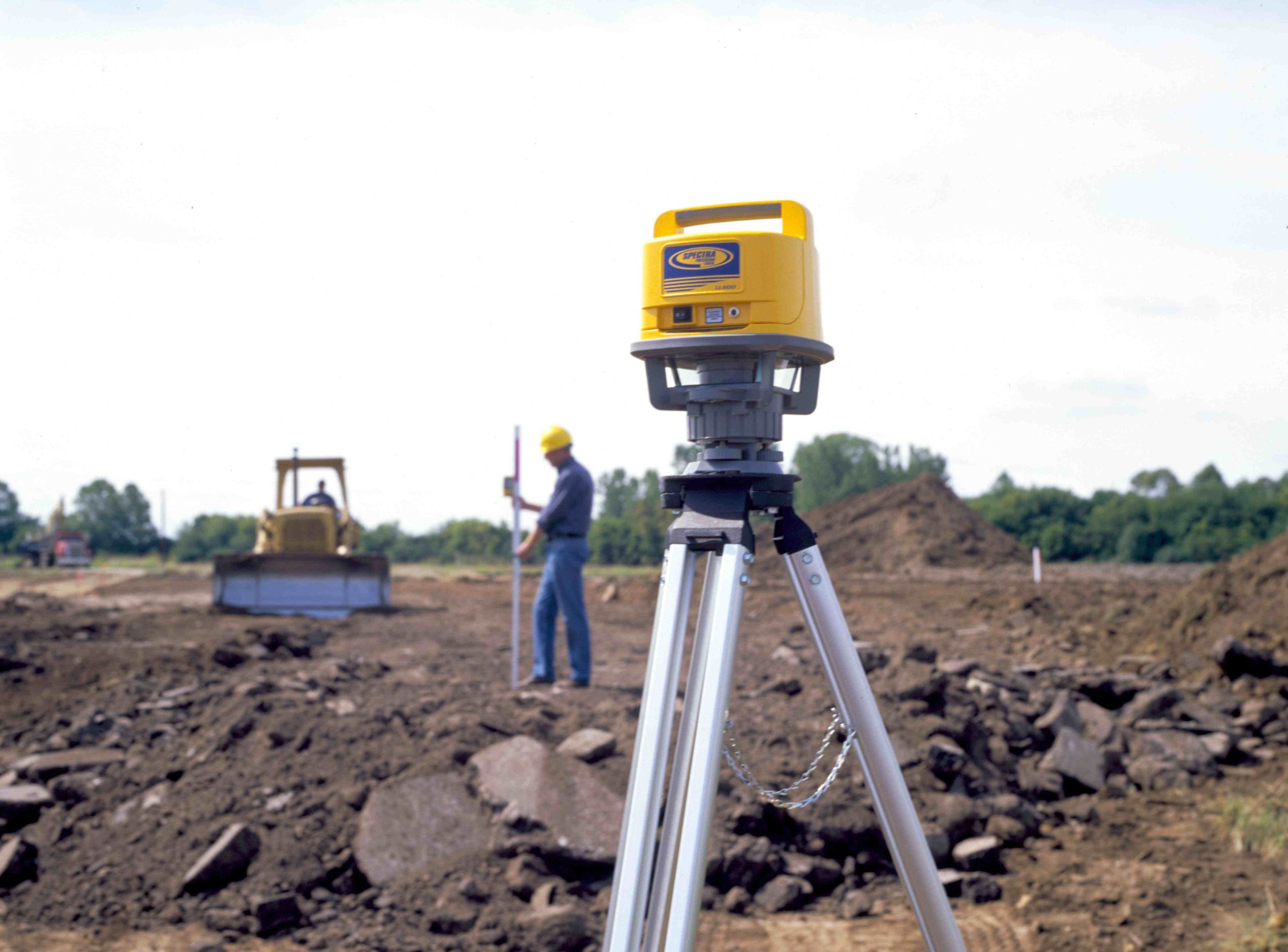 Spectra Precision LL500 Equipment in use at a construction site