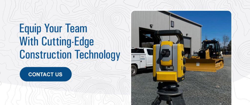 Total station next to a CTA for cutting-edge technology